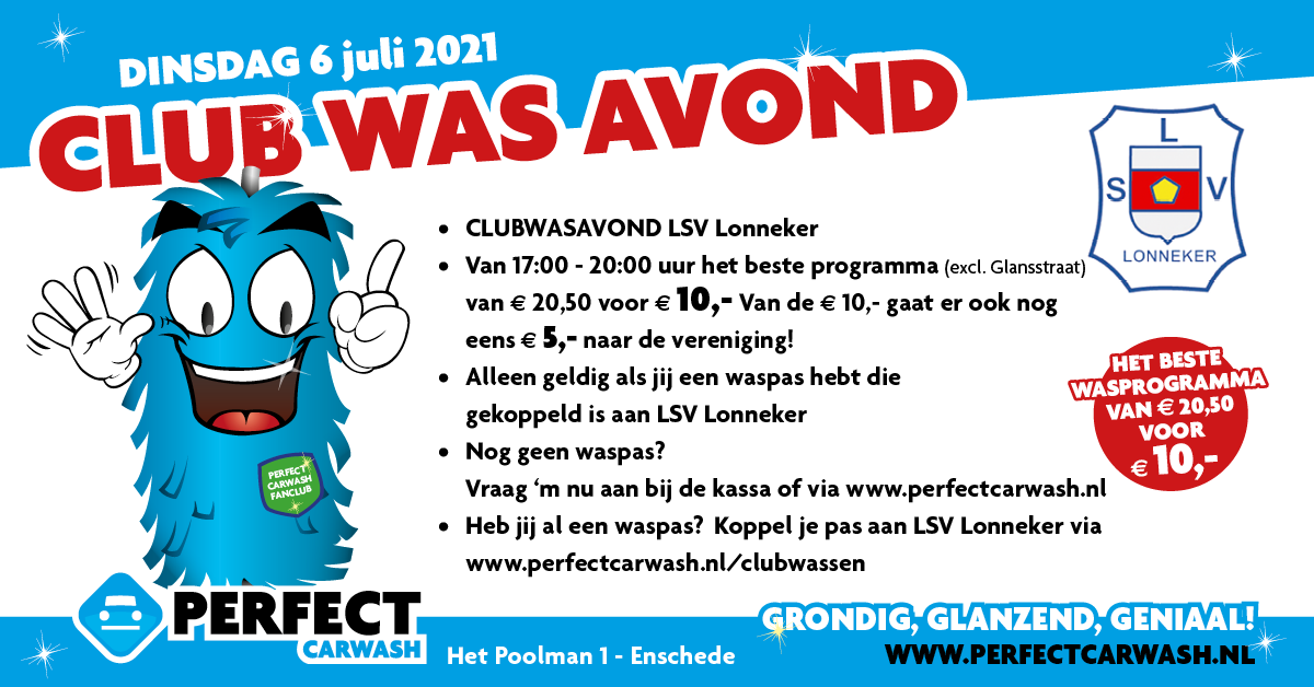 Actie: Clubwasavond LSV x PerfectCarwash